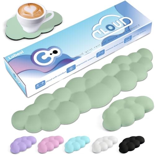 Cloud Wrist Rest for Keyboard & Mouse - Non-Slip Base, Extended Memory Foam, Ergonomic Design for Office & Gaming - Image 1