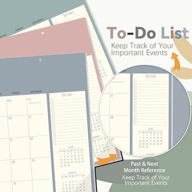 Guasslee Desk Calendar 2026-2027, 18-Month School Year Desk/Wall Calendar, 2026 Jan-2027 Jun. 2026, 14" X 11" Monthly Planner With Thick Paper For Office Home School Organizing - Image 5