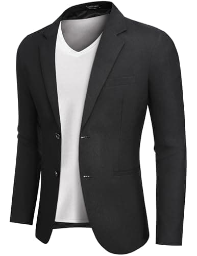 COOFANDY Mens Blazer Two Button Suit Jackets Lapel Collar Sport Coats with Pockets - Image 1