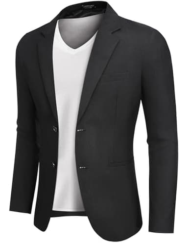 COOFANDY Mens Blazer Two Button Suit Jackets Lapel Collar Sport Coats with Pockets - Image 1