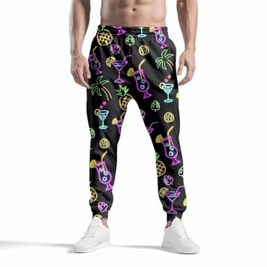 VVGETE Neon 80s Pants Mens Sweatpants Neon Clothes for Men,80s Mens Joggers Track Pants,90s Outfit for Men - Image 3