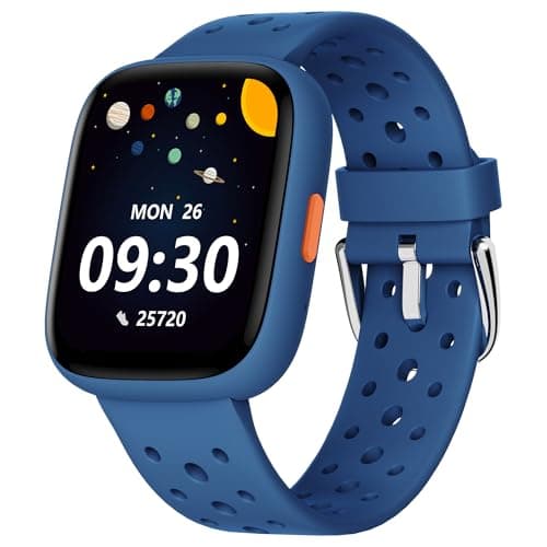 BIGGERFIVE Smart Watch for Kids No APP No Phone Needed, 1.8" Fitness Tracker Watch Pedometer, Heart Rate, Sleep Monitor, IP68 Waterproof, Step Counter, Puzzle Games for Girls Boys Teens 5-16, Blue - Image 1