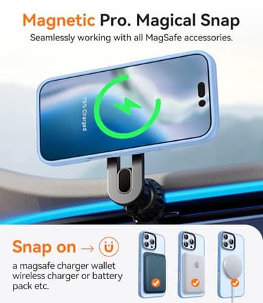 CANSHN Magnetic Compatible with iPhone 16 Pro Case [Compatible with Magsafe] [Translucent Matte] Slim Thin Shockproof Protective Bumper Phone Case Cover 6.3 Inch - Light Blue - Image 3