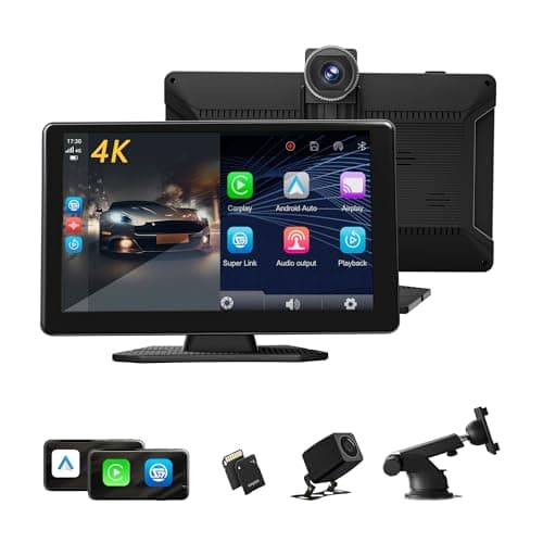 XBAY 9" Carplay Screen for Car, Support Apple Carplay & Android Auto, 4K Dash Cam, 1080p Backup Camera DVR, Car Audio Receivers GPS Navigation Airplay/Super Link, Bluetooth, FM, Siri. - Image 1