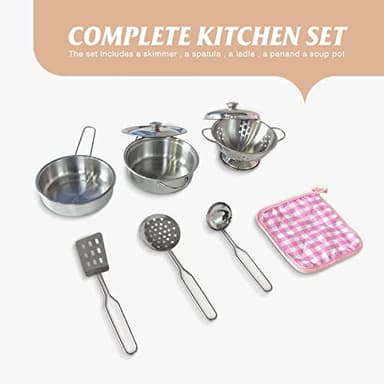 TaoHFE Play Kitchen, Pink Kids Kitchen Set for Girls Kitchen Set for Kids Ages 6-8 Gift Toddler Kitchen Set for Kid Age 3+ Kitchen Playset with Lights & Sounds Wooden Toy Kitchen Playset Gift - Image 8