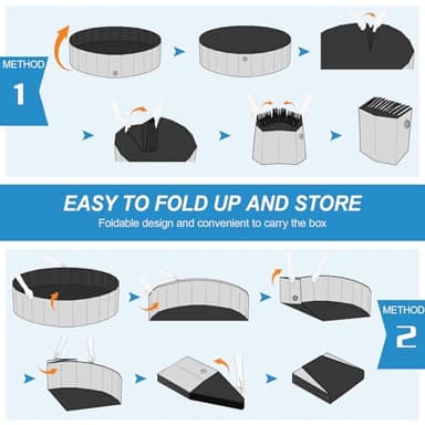 Niubya Foldable Dog Pool, Collapsible Hard Plastic Dog Swimming Pool, Portable Bath Tub for Pets Dogs and Cats, Pet Wading Pool for Indoor and Outdoor, 48 x 12 Inches - Image 7