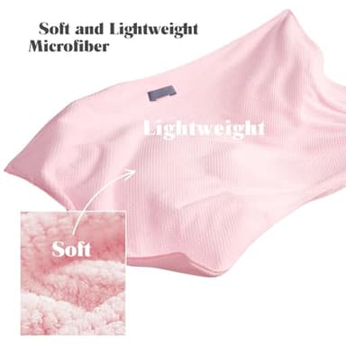 MABAO 2 Pack Microfiber Hair Towel Wrap for Women, Quick Dry Hair Turban Towel with Elastic Band, Microfiber Plopping Towel for Curly Hair, Stocking Stuffers for Women(Pink, White) - Image 8