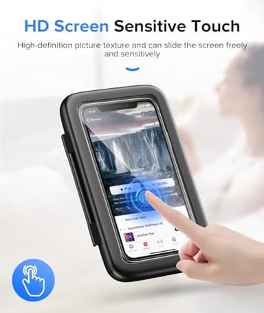 LC-dolida Shower Phone Holder Waterproof 480 Rotation Phone Stand Case Mount for Bathroom Batheub Kitchen Wall Mirro Compatible with iPhone 17 16 15 14 13 Plus Pro Max XS XR up to 6.8" Cell Phone - Image 5