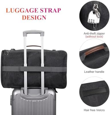 WITZMAN Canvas Backpack Vintage Travel Backpack Large Laptop Bags Convertible Shoulder Rucksack(A519-1 Black - Image 7