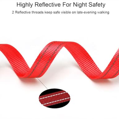 YUCFOREN 10FT 15FT 20FT Anti-Choke Long Slip Lead Dog Leash, 3/4" Wide Nylon Reflective Leash No Pull Training Lead for Medium Large Dogs (20FT * 3/4" red) - Image 5