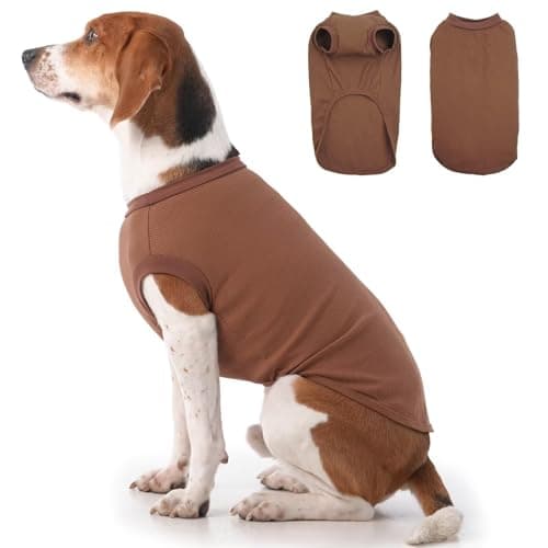 MIGOHI Dog Clothes for Large Dogs,Dog Shirts,Spring Summer Clothes,XL Sleeveless Vests T-Shirt,Tank Top for Large Size,Border Collie,Pitbull,XL,Brown - Image 1