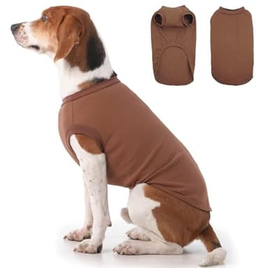 MIGOHI Dog Clothes for Large Dogs,Dog Shirts,Spring Summer Clothes,XL Sleeveless Vests T-Shirt,Tank Top for Large Size,Border Collie,Pitbull,XL,Brown - Image 1