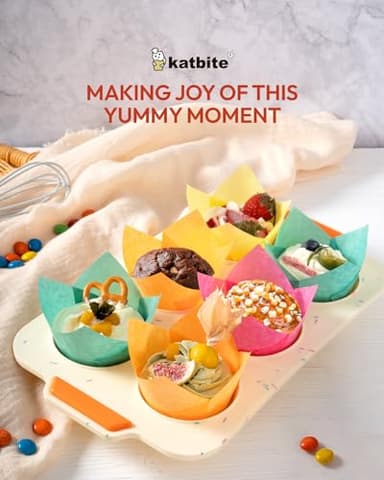 Katbite Tulip Cupcake Liners 200PCS, Muffin Liners Baking Cups, Cupcake Wrapper for Party, Wedding, Birthday - Image 7