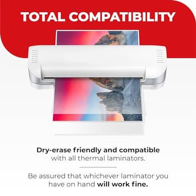 5MIL Thermal Laminating Sheets (150 Count) Letter, Photo, Card, Notecard, ID Badge and Business Card Sizes, Laminating Pouches Compatible with Laminators, Crystal Clear Laminated Finish - Image 4