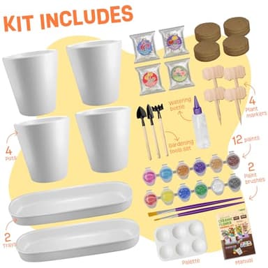 Tekoly 4 Set Paint & Plant Flower Gardening Kit - Gifts for Girls Ages 8-12, Arts and Crafts for Kids Ages 8-12, Kids Gardening Set, Toys Birthday for Girls Boys Ages 6 7 8 9 10 11 12 - Image 3