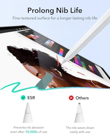 ESR 2 Pack Paper-Feel Screen Protectors for iPad Air 11 Inch M3/M2 (7th/6th Generation, 2025/2024), Write and Draw Like on Paper, 9H Tempered Glass, Matte Writing Film with Alignment Frame, Anti-Glare - Image 8