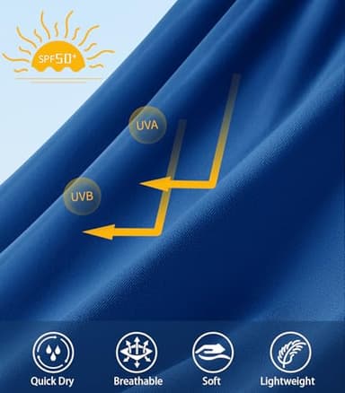 NORTHYARD Men's Sun Protection UPF 50+ Shirts Long Sleeve Running Workout Athletic Gym Shirt UV Swim Fish Rash Guard Hiking RoyalBlue 2XL - Image 5