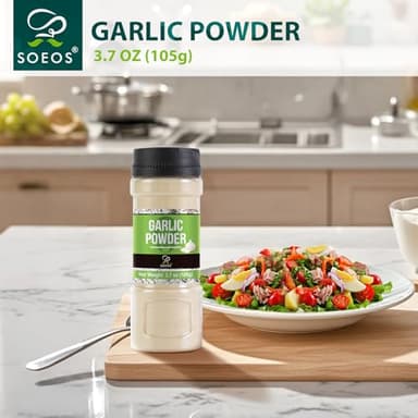 Soeos Garlic Powder, 105g (3.7oz), Garlic Powder Seasoning, Additive Free, Non-GMO, Garlic Seasoning for Flavor Vegetables, Grilled Meats, Salads, Dressings and More - Image 3