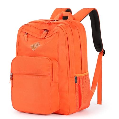 ZORFIN 26L Backpack for School, College, and Travel: Water Resistant Bookbag with 8 Compartments - Tangerine - Image 1