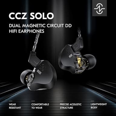 CCZ Solo Silver In Ear Monitor Wired IEM Headphone, DC02 Dual Magnetic Circuit DD HIFI Earphones, Professional Hifi Earphone, Stereo Sound Earbuds, With MIC - Image 2
