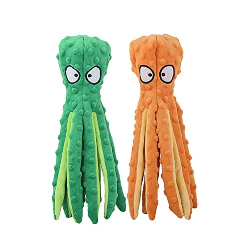 HGB Squeaky Dog Toys - Octopus No Stuffing Crinkle Plush Large Dog Toys to Keep Them Busy for Puppy Teething Chewing, Pet Supplies for Small, Medium, and Large Breeds, 2 Pack - Image 1