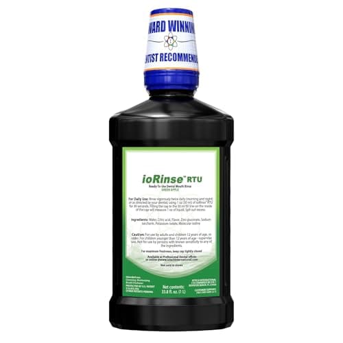 ioRinse Ready-to-Use (RTU) Mouthwash for Fresher Breath, Halitosis Relief, Alcohol-Free, Fluoride-Free and a Professional Clean, Original ioRinse RTU Mouth Wash, Zero Alcohol - Green Apple Flavor, 1L - Image 1