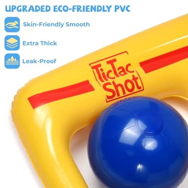 TicTac Shot Pool Toys Games Set- Tic-Tac-Toe Inflatable Pool Toy with 10 Balls - for Adults Teens Kids 2-10 Players - Image 2