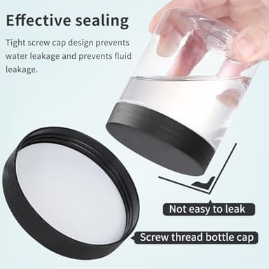 36PCS 8OZ Plastic Jars with Screw On Lids,Labels Refillable Empty Round Slime Containers for Storing Dry Food, Honey Jam, Cream, Butter, Lotion (Black) - Image 3