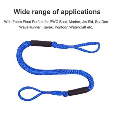 Bungee Dock Lines - Boat Accessories - 4 Feet Shock Cords Docking Rope Mooring Rope for PWC,Jet ski,Pontoon,Kayak,Canoe,Power Boat,Watercraft (Blue) - Image 5