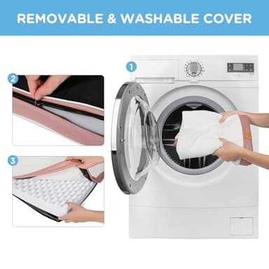 Sunheir Washable Large Dog Bed Covers Soft Plush Replacement, Waterproof Dog Bed Liner, Pet Bed Cover with Zipper 35x22x3 Inches, Pink, Cover Only - Image 4