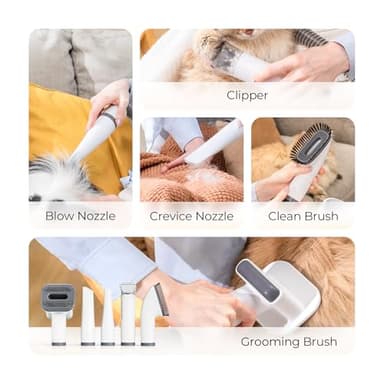 KungFuPet Dog Grooming Vacuum and Dryer, Pet Grooming Vacuum for Dogs with 3 Liter Canister, 15000Pa Suction Dog Vacuum for Shedding Grooming, Extra Space for Storage for 5 Grooming Kits - Image 4