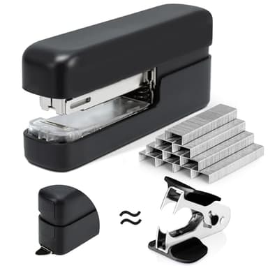 deli Stapler, Desktop Staplers with 830 Staples and Integrated Staple Remover, 40 Sheet Capacity Office Stapler, Black - Image 1