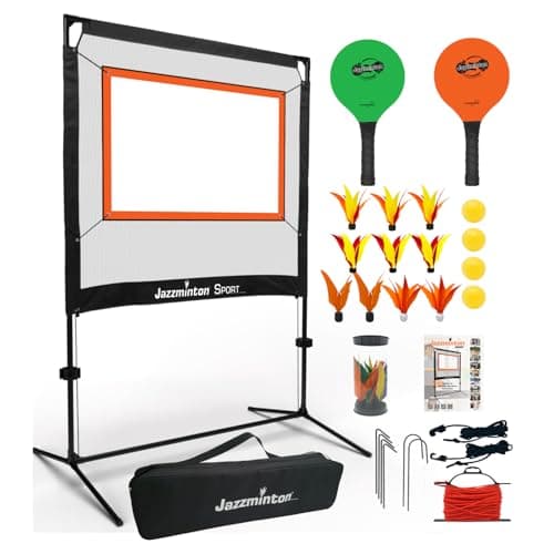 Jazzminton-Sport – The Original Paddle Game with Net for Indoors & Outdoors – Active, Joint-Friendly Family Fun – Like Badminton, Pickleball & Tennis with a Twist - Image 1