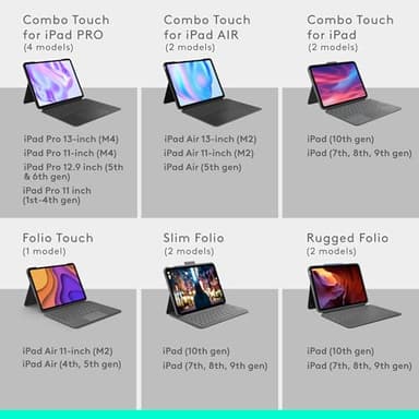 Logitech Combo Touch iPad Pro 13-inch (M4)(2024) Keyboard Case - Detachable Backlit Keyboard for iPad Pro 13, Kickstand, Multi-use Mode - Midnight Black - Image 6