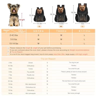 WOYYHO Pet Dog Carrier Backpack Small Dog Front Backpack Ventilated Mesh Dog Travel Back Pack with Safety Belt for Travel Hiking Cycling Outdoor Adventures (Size L: 10-14 lbs, Black) - Image 4