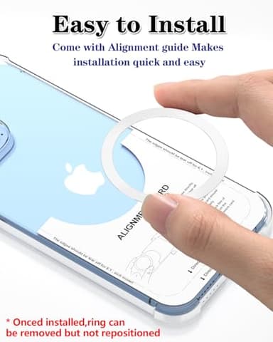 KALAPOP Metal Rings 6PCS,Ultra-Thin(0.4mm)for MagSafe Sticker/Magnetic Adapter/Phone Cases/Wireless charger,Compatible with iPhone 17/Air/16/15/14/13,Galaxy S24/S23/S22/Kindle,For Mag Safe Accessories - Image 4