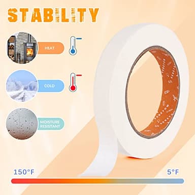 SEBETOW Masking Tape Bulk 10 Packs 0.75 Inch - Masking Tapes Artist Drafting Tapes White Beige, General Purpose for Craft, Art, Office, School, 3/4 Inch x 55 Yards x 10 Rolls - Image 4