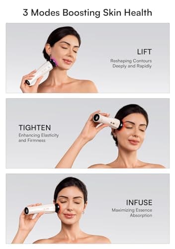 INIA 3-in-1 Red Light Therapy for Face and Neck Facial Massager True Beauty Glow Device, Lifting & Firming Skincare Tool - Image 7