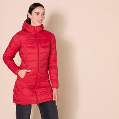 Amazon Essentials Women's Lightweight Water-Resistant Packable Hooded Puffer Coat (Available in Plus Size), Bright Poppy Red, Large - Image 2