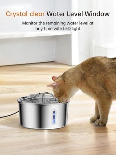 Cat Water Fountain Stainless Steel, 3.2L/108Oz Pet Water Fountain for Drinking, Automatic Metal Dog Water Dispenser Bowl with Quiet Pump, Dual-Stream, Filtration for Cats, Dogs, Multiple Pets Indoor - Image 9