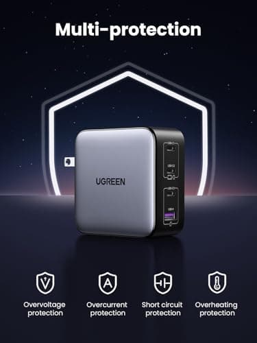 UGREEN Nexode 100W GaN USB C Charger, 4-Port Compact Foldable Fast Laptop Charger Power Adapter for MacBook Pro/Air, iPad Pro, iPhone 17/16/15 Series, Galaxy S25/S24, Pixel 10/9, Steam Deck, Pixelbook - Image 6