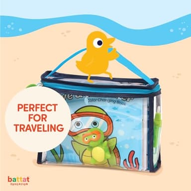 Battat Education – Ocean Learning Color Changing Book Set with 20 Fact Cards & Turtle Finger Puppet – Educational Bath Toy for Toddlers - Image 3