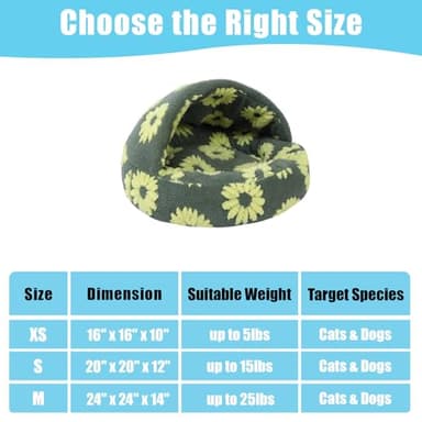 Dog Beds for Small Dogs, Cat Bed Cave, Washable Cute Cat Bed, Cozy Nook Pet Bed for Dogs or Cats, Anti-Slip Puppy Bed Fits up to 12 lbs Pets(Yellow, 20" x 20") - Image 6