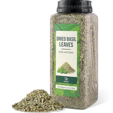 Soeos Basil Leaves, 5 oz (142g), Cut and Sifted, Dried Basil Leaves, Pairs Well with Pasta, Salad, Pizza, Sauces, Poultry, An Essential Seasoning for Cooking and Garnishing - Image 3
