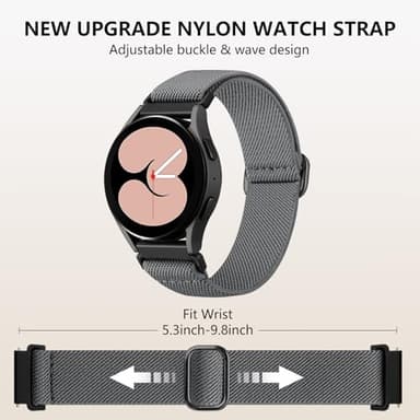 Lerobo 5 Pack Stretchy Bands Compatible with Samsung Galaxy Watch 7 6 5 4 FE Band 40mm 44mm 45mm/Watch 6 4 Classic 4 42mm 46mm 43mm 47mm/Active 2,20mm Soft Nylon Solo Loop Band Elastic Strap - Image 5