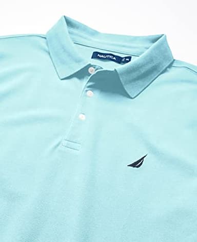 Nautica mens Short Sleeve Solid Stretch Cotton Pique Polo Shirt, Bright Aqua, Large US - Image 2