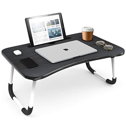 Laptop Bed Tray Table, Adjustable Laptop Stand, Portable Lap Desks with Foldable Legs, Reading Desk for Sofa Couch Floor - Large - Image 1