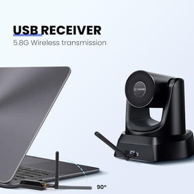 TONGVEO Wireless Conference Room Webcam, Church Live Streaming 20X USB 1080P 60fps PTZ Camera for Worship Services Online Conference, Works with Zoom, Skype OBS Easy to Set Up - Image 7