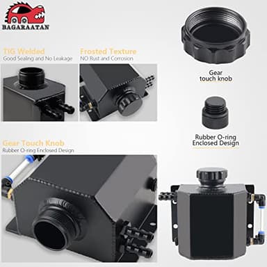 BAGARAATAN Universal 1L Coolant Radiator Tank,Coolant Overflow Tank radiator Overflow Tank,Expansion Tank Recovery Water Tank Reservoir (Black) - Image 4
