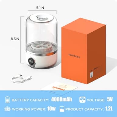 Mini portable washing machine, 1.2L small washing machine, can be used for underwear, socks, saliva towels, suitable for apartments, hotels, and travel.(5.1 * 8.3in) - Image 7
